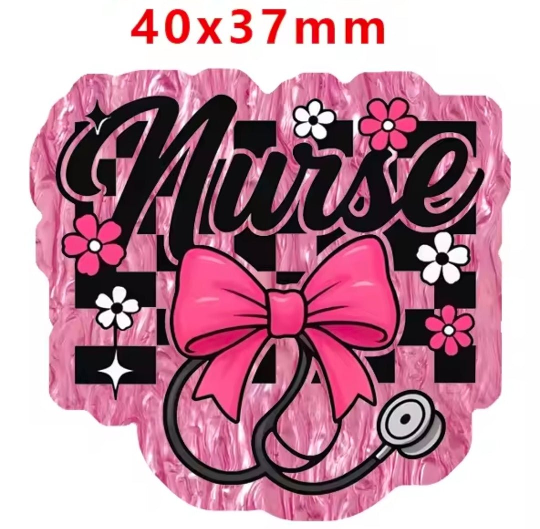 Glitter Acrylic Flatback- Acrylic Planer Resin Charm Medical Nurse