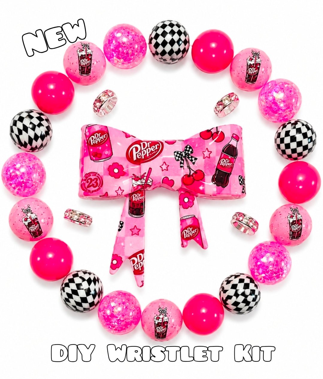 New 1 Count DIY Deluxe Beadable Wristlet Kit Dr Pepper