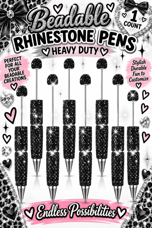 1 Count Beabable PEN Blanks Rhinestone Pen Black