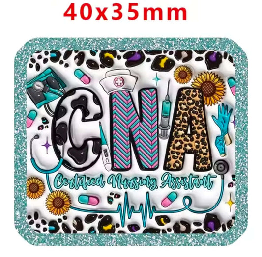 Glitter Acrylic Flatback- Acrylic Planer Resin Charm- Medical CNA