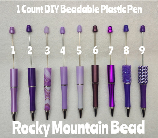 1 Count Beadable Pens DIY Purple Beadable Blanks Craft Supplies