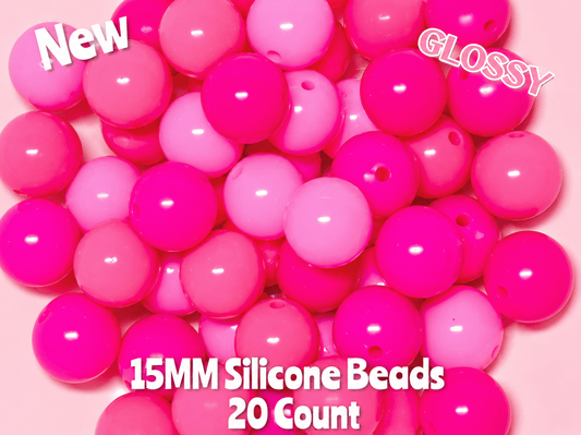 New 20 Count 15mm Opals Pinks Glossy Shiny