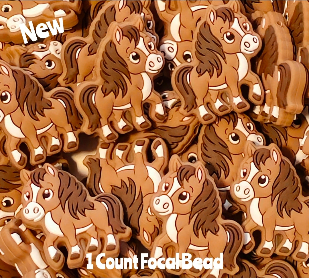 New 1 Horse Count Count Focal Bead