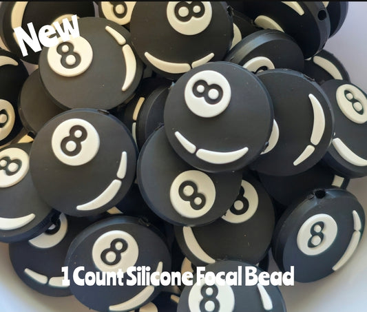 New Restock Pool 8 Ball Focal Beads 1 Count DIY Bead Supplies