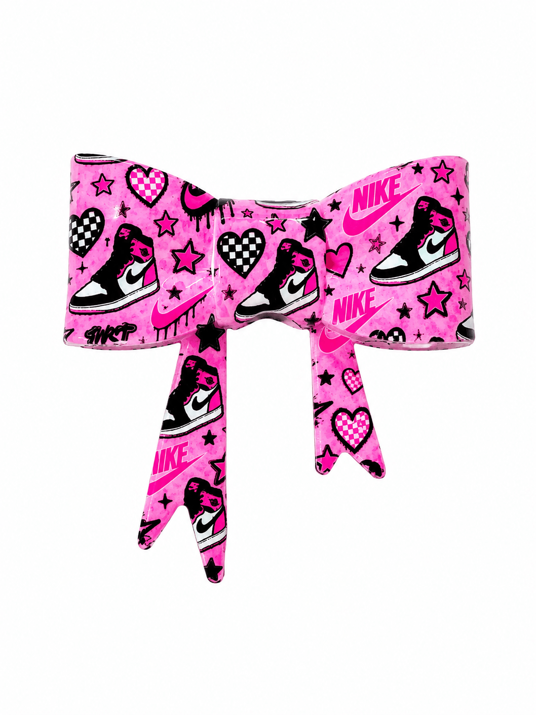 1 Count New Release Silicone Focal Bead Bow GLOSSY FINISH Exclusive a Nike Pink 2 options