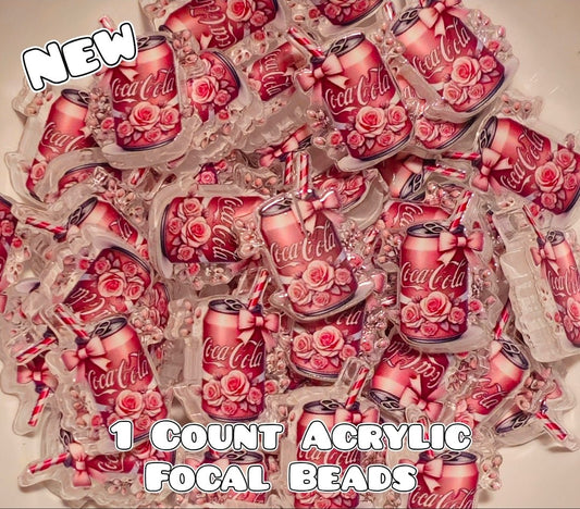 Luxury ACRYLIC Focal Bead 1 COUNT Coke Beadable Accessories