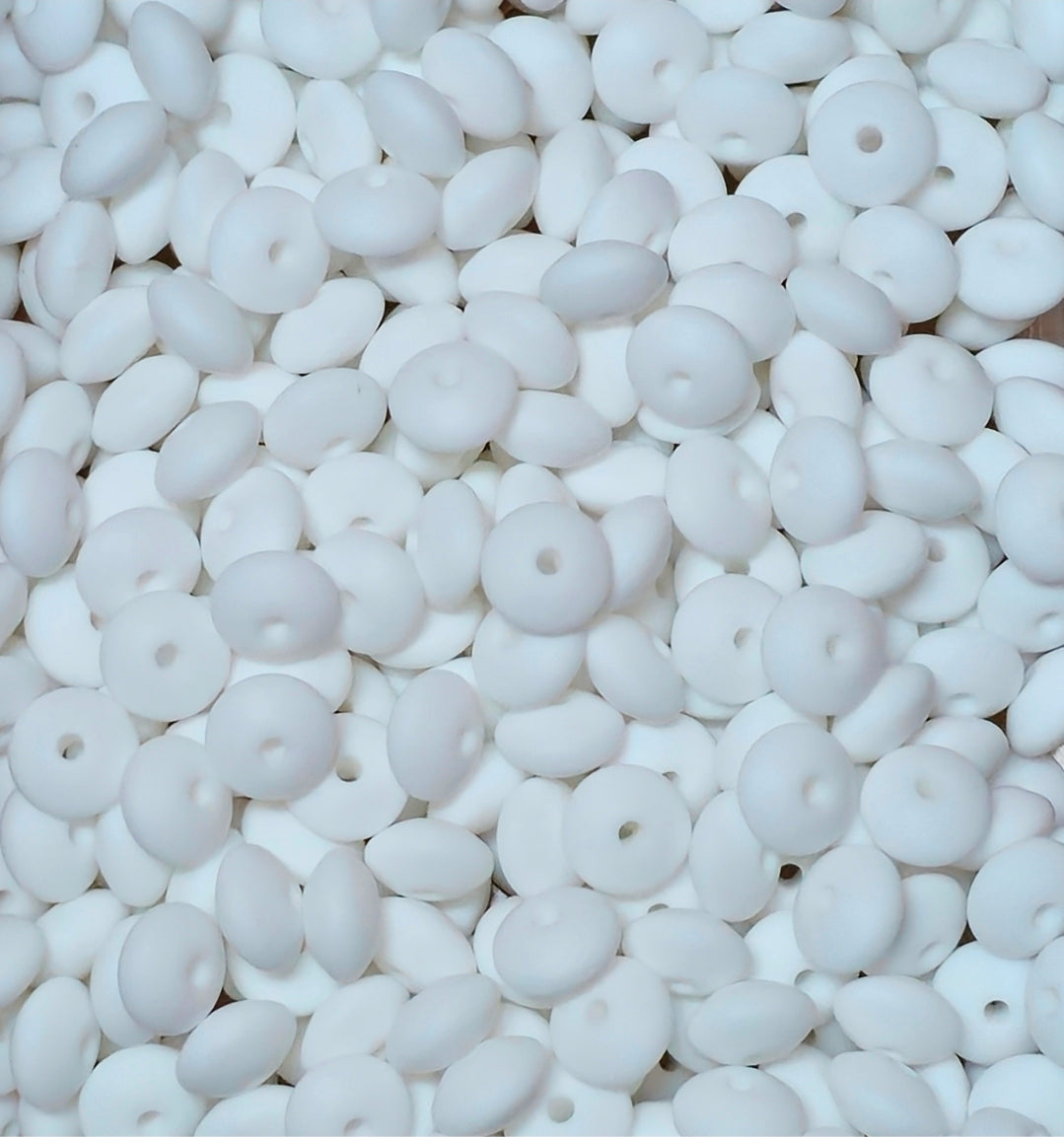 New 1 Count 12mm Silicone Solid Lentil Spacer Beads Craft Supplies Multiple Colors