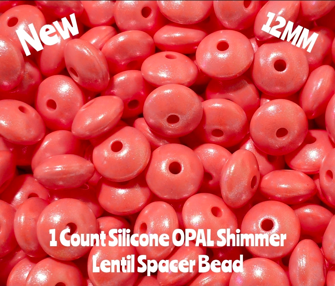 New 1 Count Opal Shimmer Lentil Spacer Beads Multiple Color Options