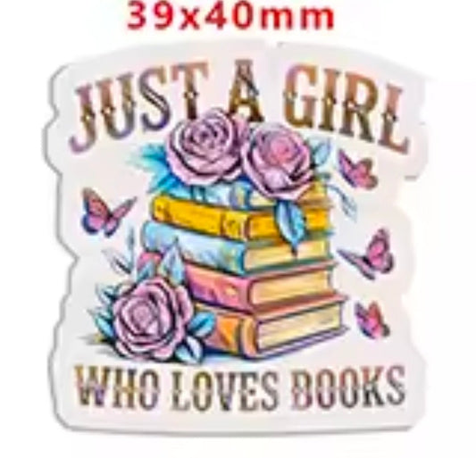 Glitter Acrylic Flatback- Acrylic Planer Resin Charm- Books