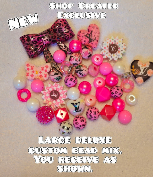 Deluxe Large Silicone & Acrylic Bead Mix Designer Luxury- Bows