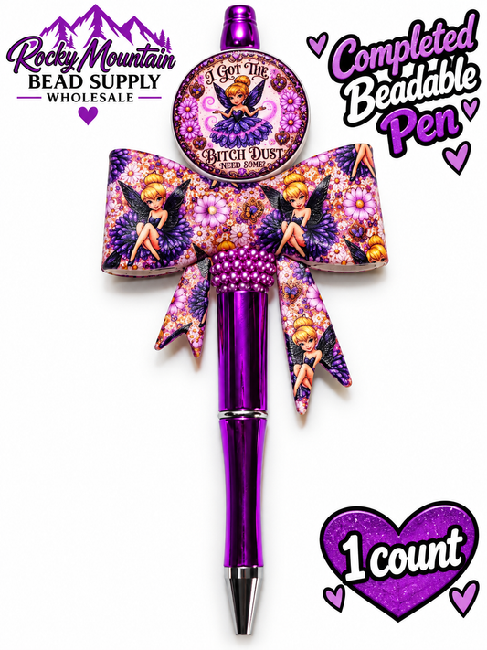 New 1 Count Completed Beadable Pen Exclusive Design  Wholesale Sassy Fairy