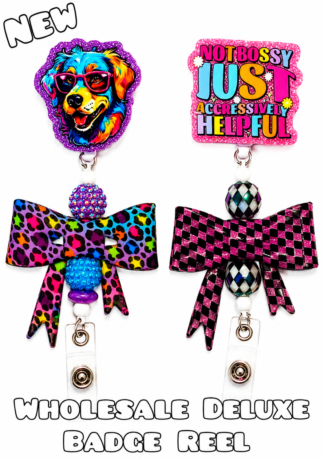 Wholesale Beadable Completed Badge Reels Alligator 360 Clip Badge