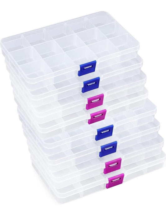 Adjustable storage box 10 Grid Compartments. Bead box