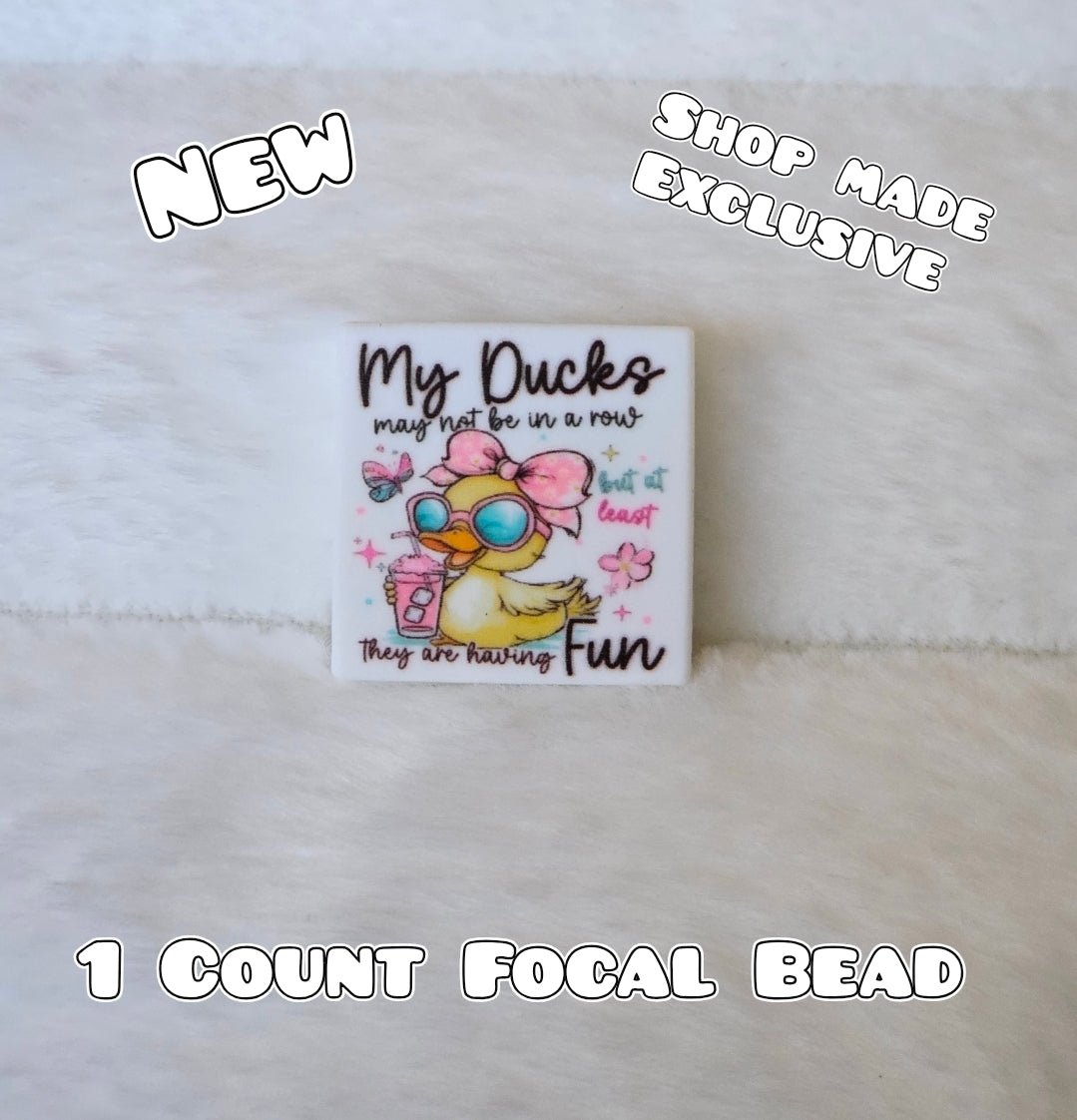 New 1 Count Focal Bead Shop Made & Created Made Ducks