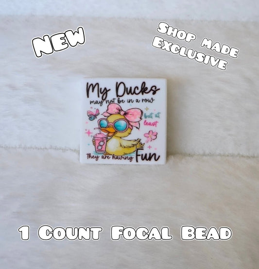 New 1 Count Focal Bead Shop Made & Created Made Ducks