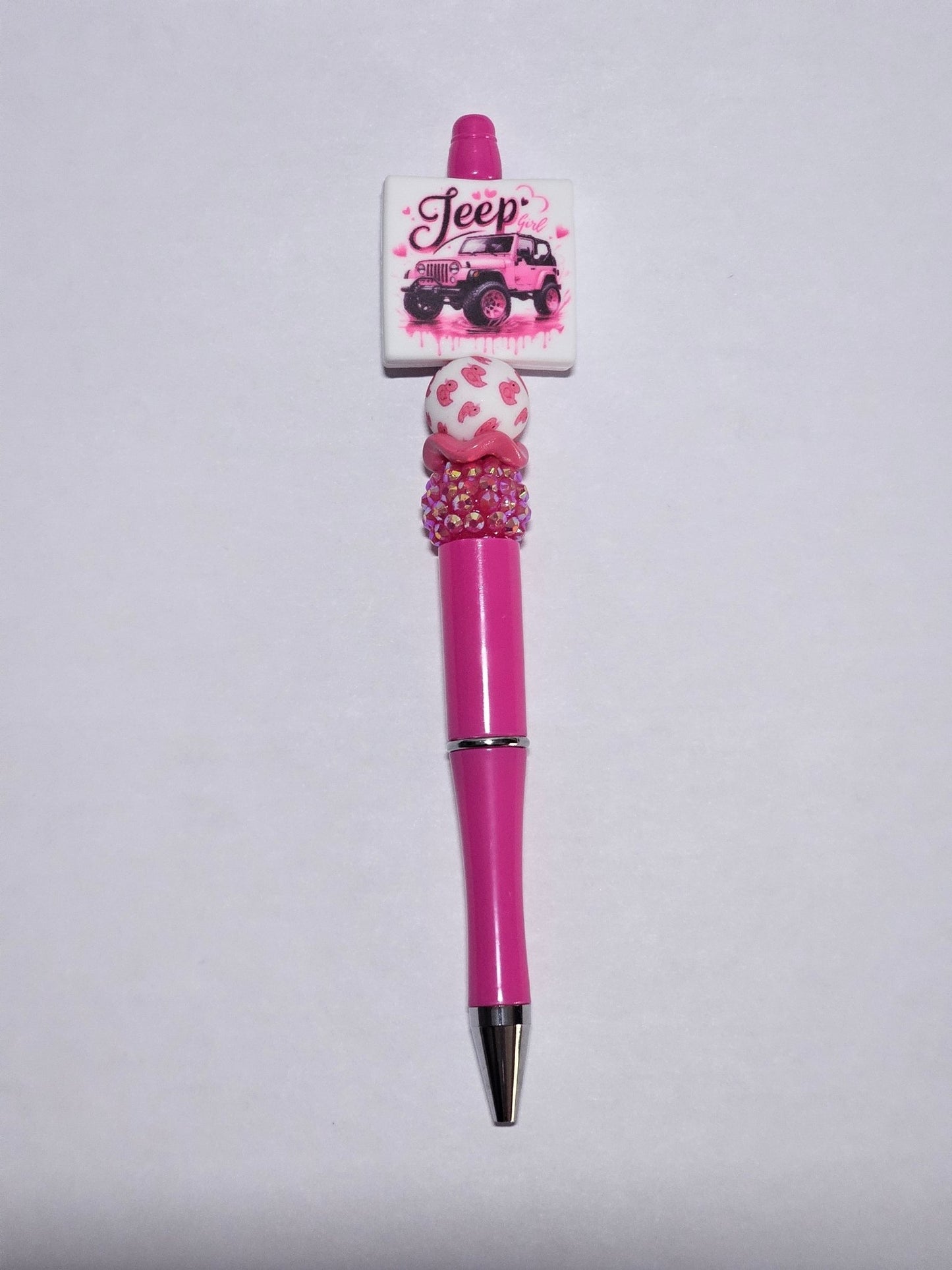 New 1 Count Focal Bead Jeep Girl. Pen is example bead only