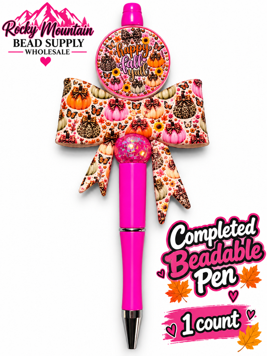 New 1 Count Completed Beadable Pen Exclusive Design  Wholesale Happy fall