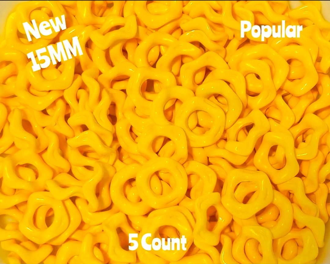 New Colors 15MM Popular Acrylic Large HOLE Wavy Spacers Beads 5 Count FITS ANY AND ALL BEADABLES