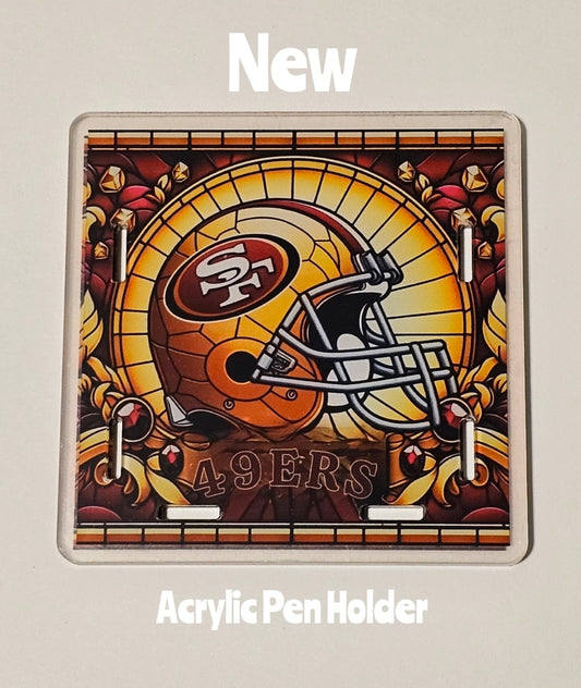 NEW Acrylic Pen Holder Box 1 Count Football. Read description for directions and special handling.