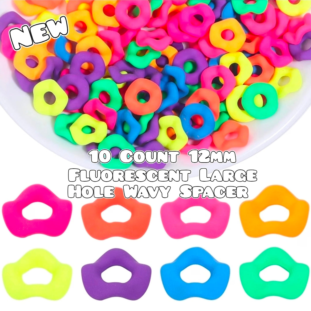 10 Count Large Hole Wavy Spacers 12mm