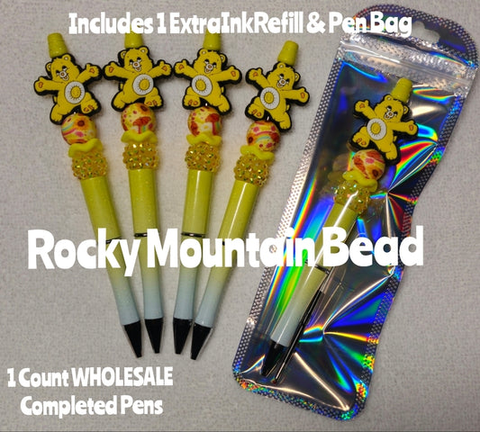 Wholsale Completed Pens come with 1 pen 1 ink refill and pen bag Craft Supplies Character Care Bears Yellow