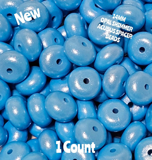 New 1 Count Cornflower Blue 14MM Silicone OPAL Acubus Spacer Beads Craft Supplies