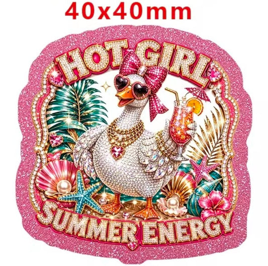 Glitter Acrylic Flatback- Acrylic Planer Resin Charm Animal Sarcastic