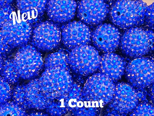 New Color 2 Size Options Acrylic Rhinestone Beads 1 Count ROYAL BLUE Shimmer