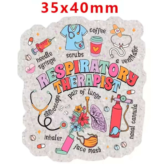 New 1 Count Glitter Acrylic Flatback PLANAR Resin Acrylic Patch- Medical