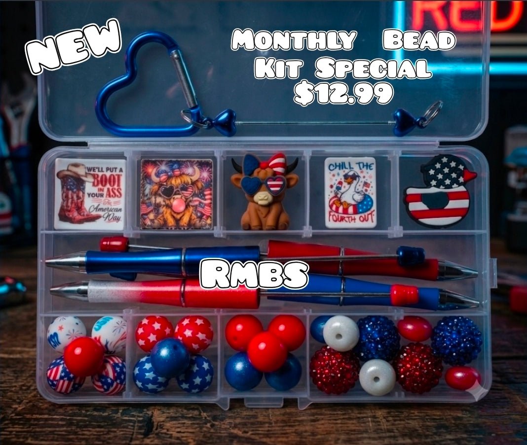 June Special Holiday Buy! New Deluxe LARGE 5 Piece Beadable DIY Bead Kit Craft Kit