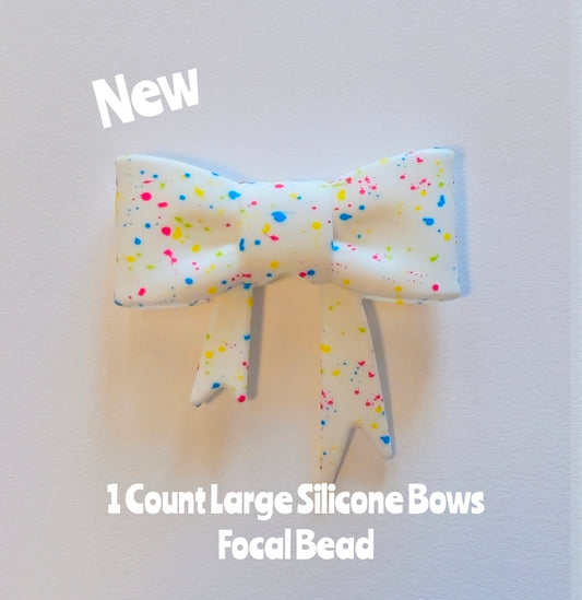 New 1 Count Large Bows Focal Bead