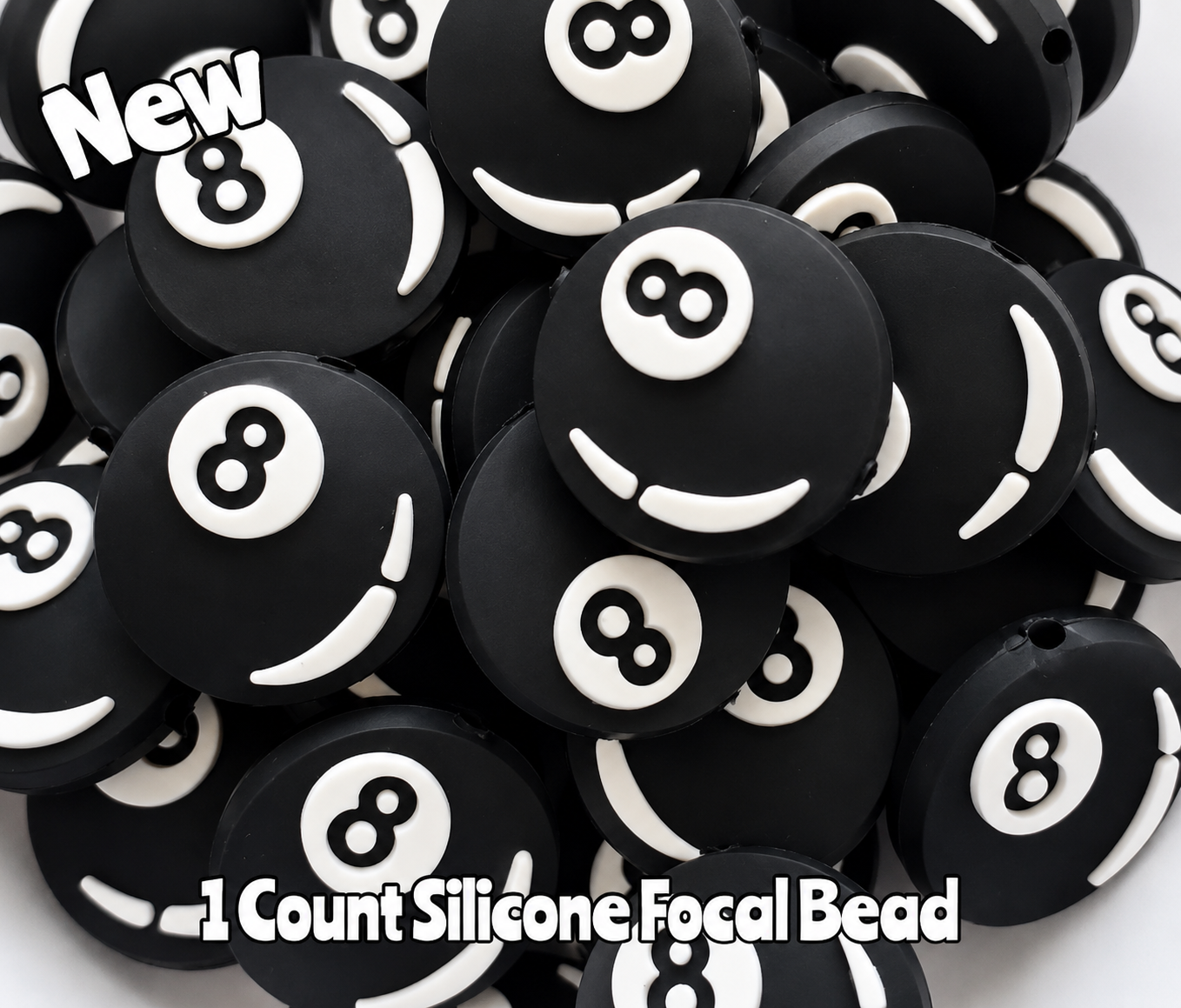 New 1 Count 8 Ball Focal Bead