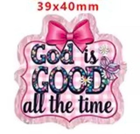 Glitter Acrylic Flatback- Acrylic Planer Resin Charm- God Is Good