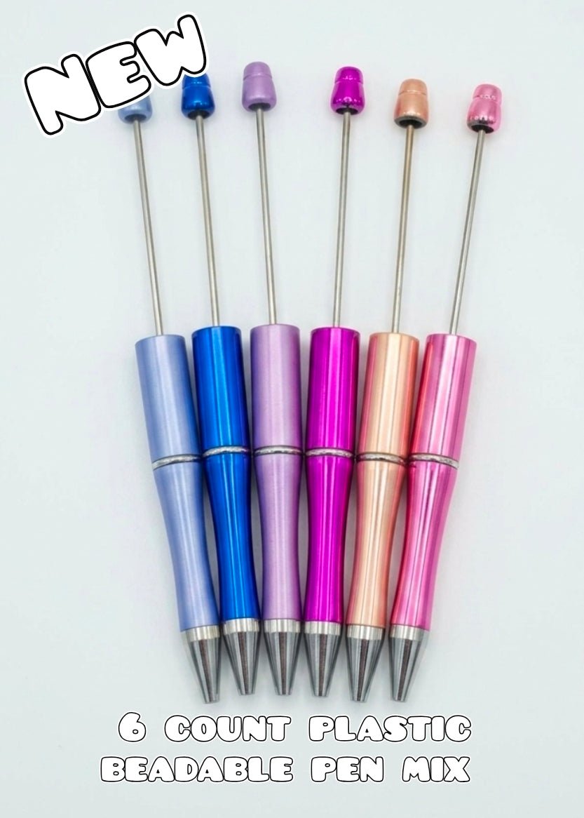 6 Count New Colors Beadable Pen Blanks Mix