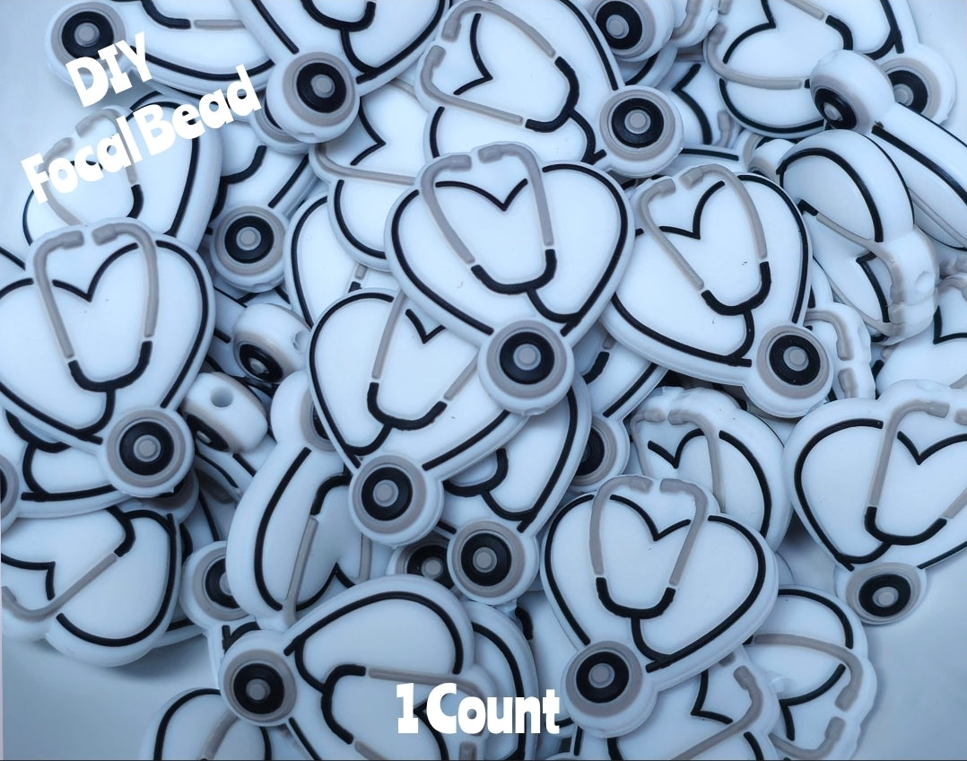 DIY Focal Bead 1 Count Craft Supplies Medical Sethoscope Hearts