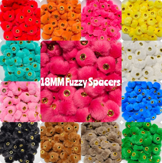 1 Count DIY 18MM Large Hole Fuzzy Spacers Mix Beads Craft Supplies