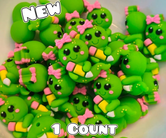 New 1 Count Focal Bead 3D Caterpillar Girl
