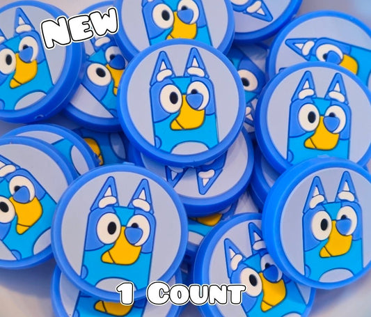 New 1 Count Focal Bead Bluey