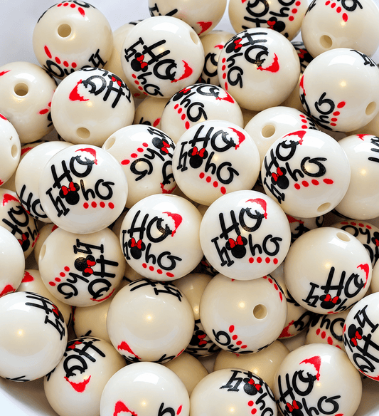 1 Count Acrylic Beads Craft Supplies 20MM Mickey Mouse HO HO