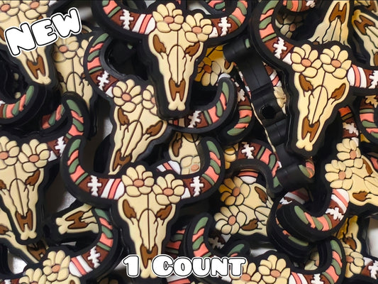 New 1 Count Focal Bead Country Skull