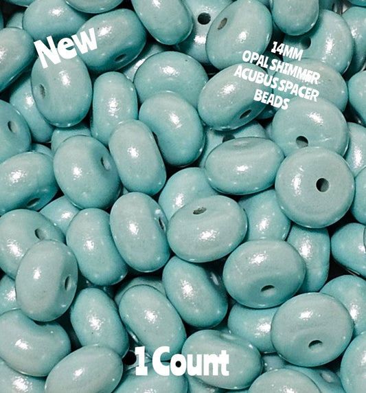 New 1 Count Frosty Mint Teal 14 MM Silicone OPAL Acubus Spacer Beads Craft Supplies