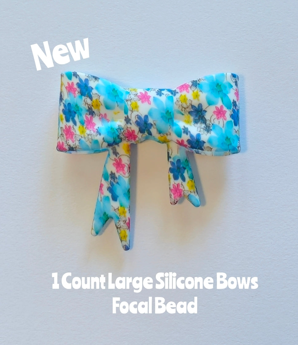 New 1 Count Large Bows Focal Bead