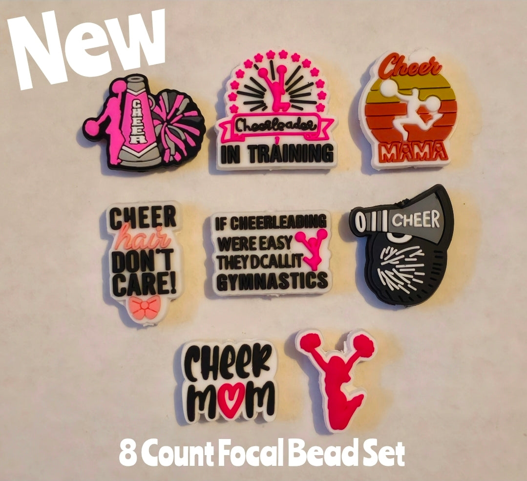 New Cheerleader Focal Beads 8 Count DIY Bead Supplies