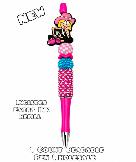 Wholesale Beadable Pens 1 Count Lizzie Character Style Completed Pen