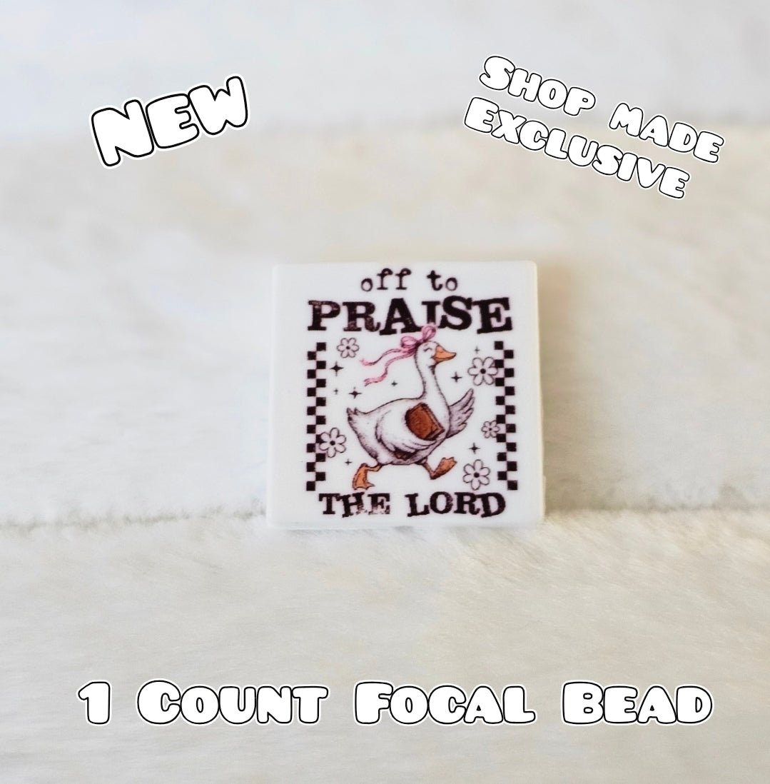 New 1 Count Focal Bead On my way to prase the lord goose. Pen is example bead only