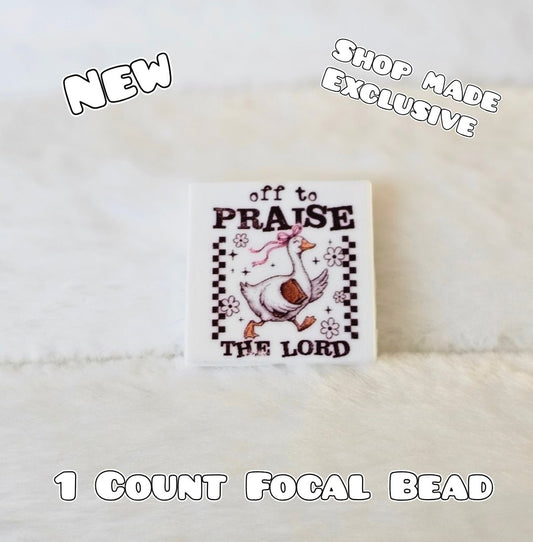 New 1 Count Focal Bead On my way to prase the lord goose. Pen is example bead only