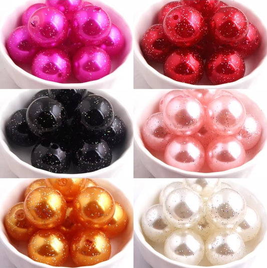 1 Count Glitter 20MM Acrylic Beads DIY Beads