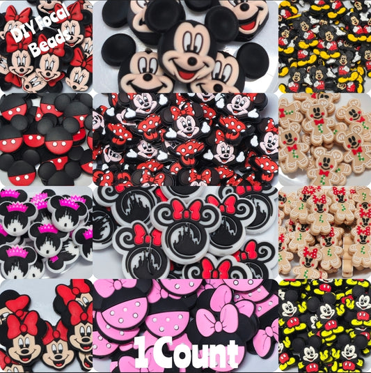 DIY Focal Bead 1 Count Craft Supplies Character Mickey Minnie Mouse