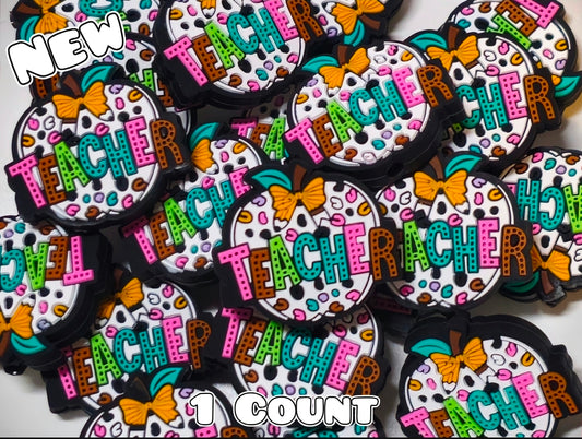 New 1 Count Focal Bead Teacher Apple Multi Color