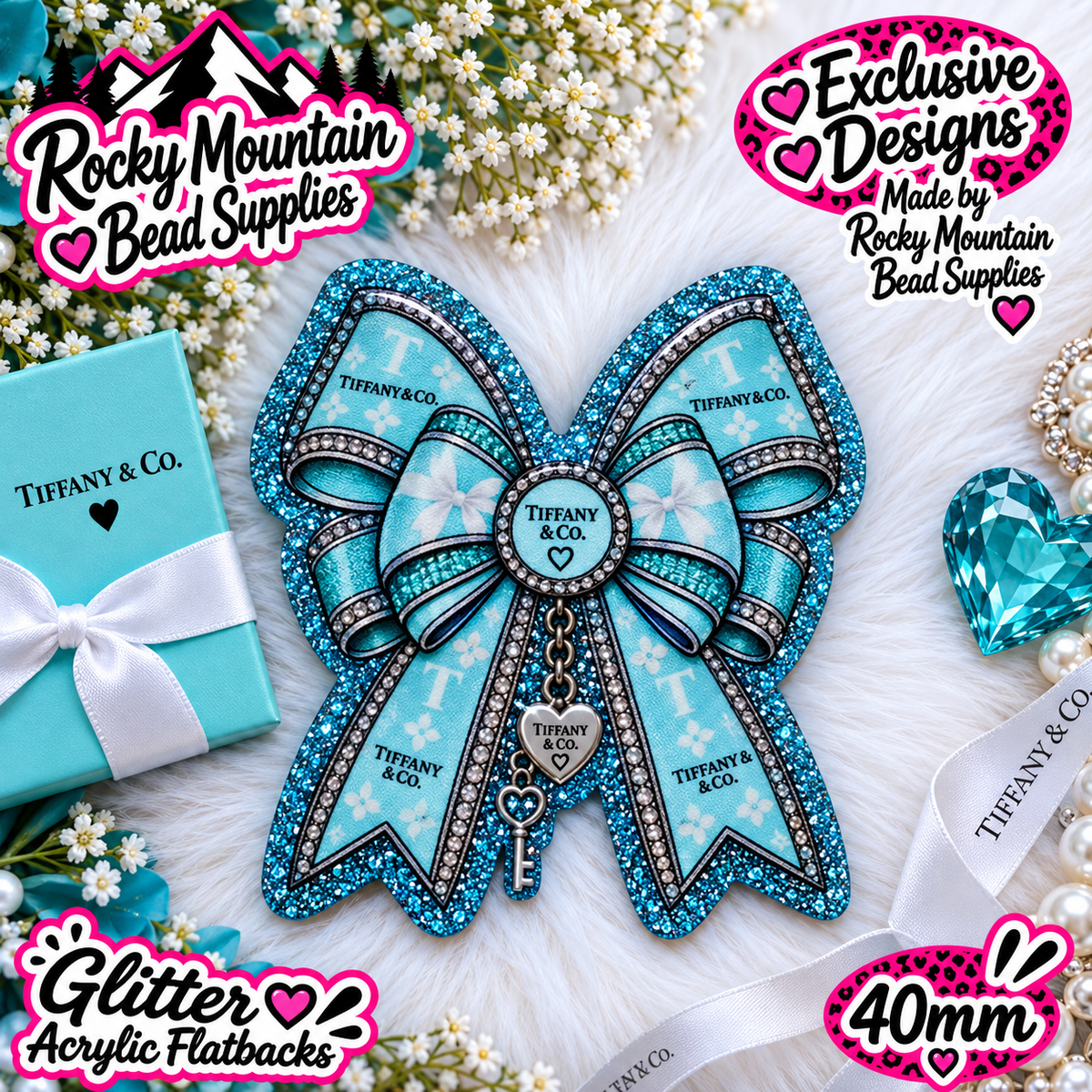 Shop Exclusive 1 Count Custom Exclusive Glitter Acrylic Flatback 40mm